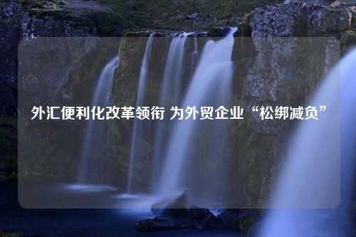 外汇便利化改革领衔 为外贸企业“松绑减负”